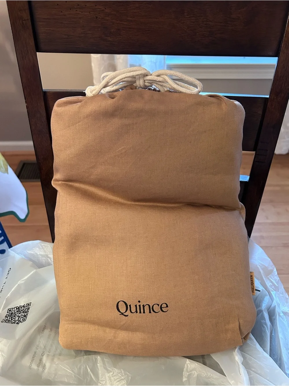 Quince Linen Duvet Cover Set in Dusty Peach